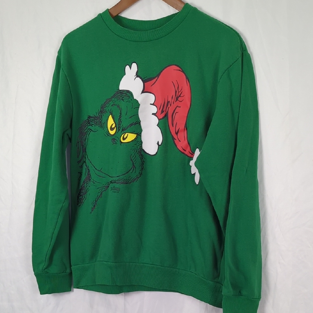 THE GRINCH Christmas Green Sweatshirt Adult Medium